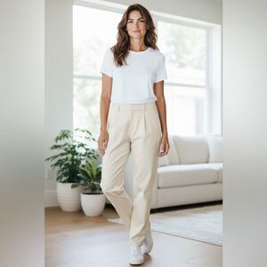 EUC Peter Nygard Women’s White Eggshell Linen Dress Pants Trousers- Size 12